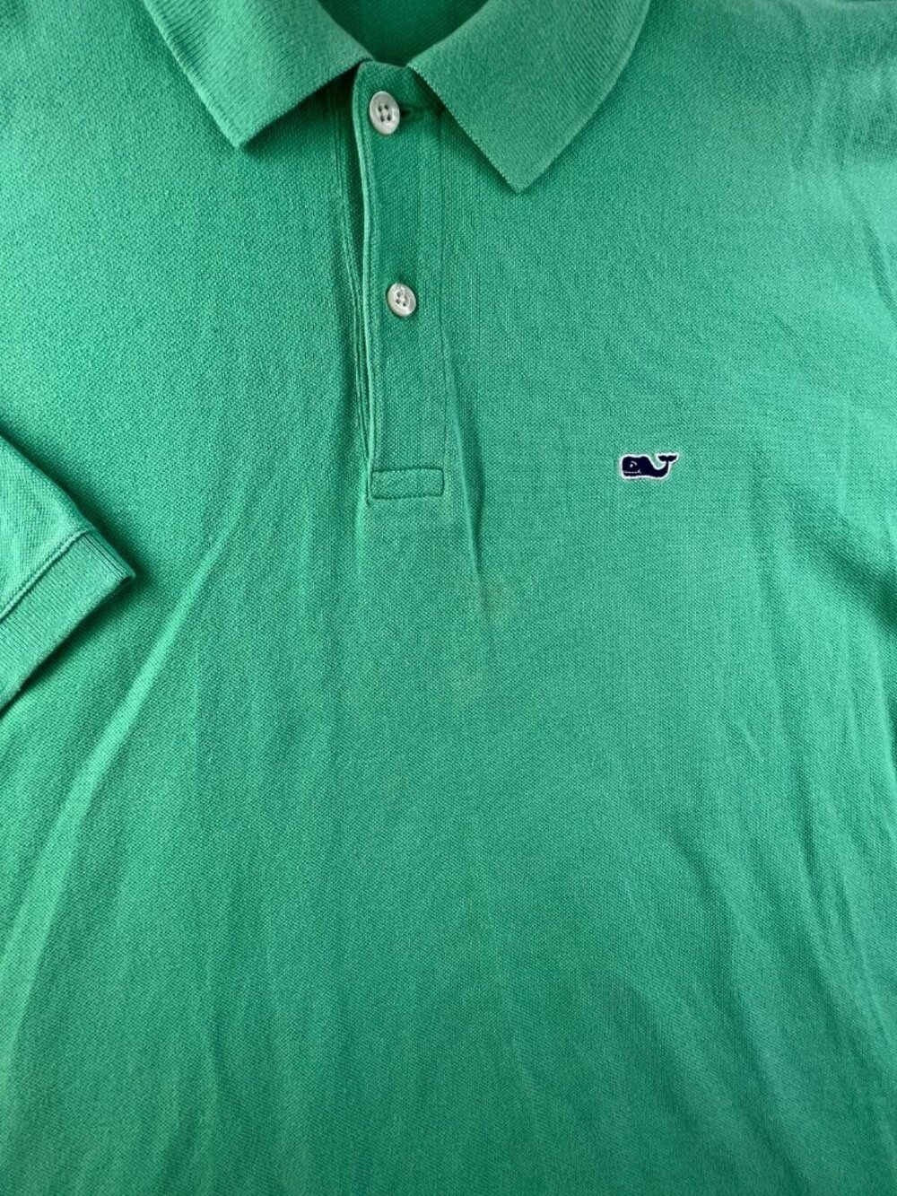 Vineyard Vines Short Sleeve Polo Shirt Men’s Solid Green Pullover Cotton Large - Picture 12 of 15
